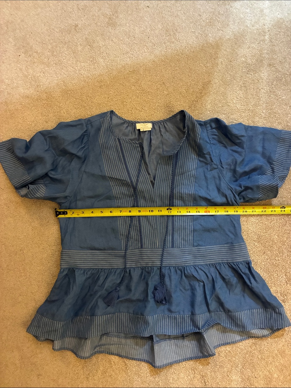 Kate Spade Blue Ruffled Blouse - Picture 5 of 6